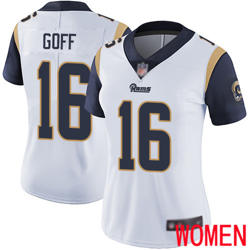 Los Angeles Rams Limited White Women Jared Goff Road Jersey NFL Football #16 Vapor Untouchable->youth nfl jersey->Youth Jersey